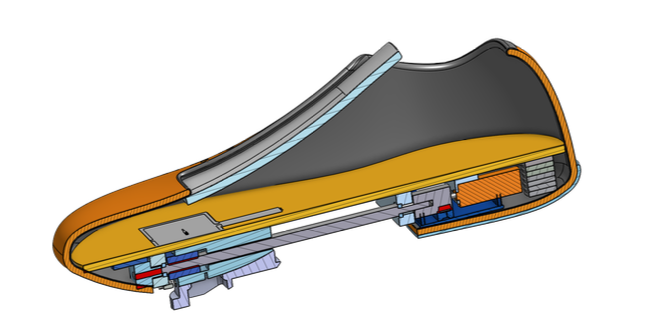 Adaptive cycling shoe CAD model